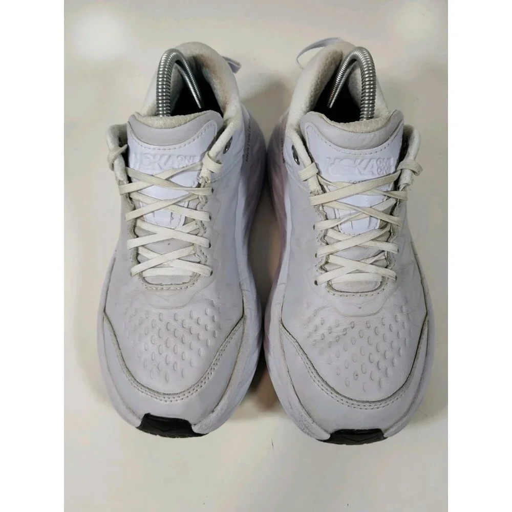 Hoka One One Bondi SR Slip Resistant Shoes Womens 9 White Leather 1110521 Flawed - Picture 2 of 12